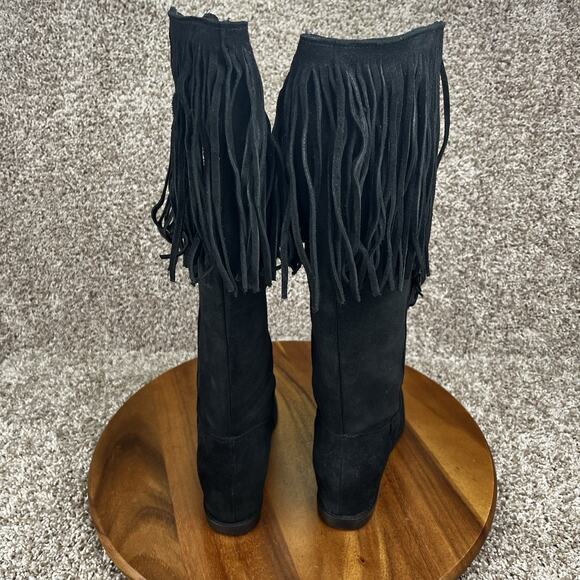 Dingo Hassie Fringe Round Toe Pull On Womens 9 M Black Casual Boots DI935-001 - Picture 4 of 9